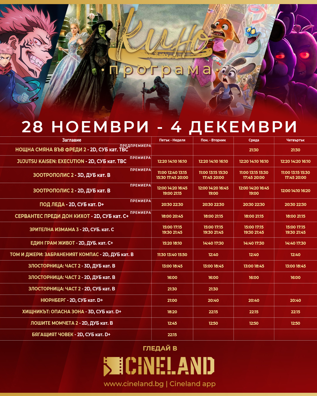 🎥 ���� �������� �Cineland �����' - 28.11 - 04.12.2025 �.
