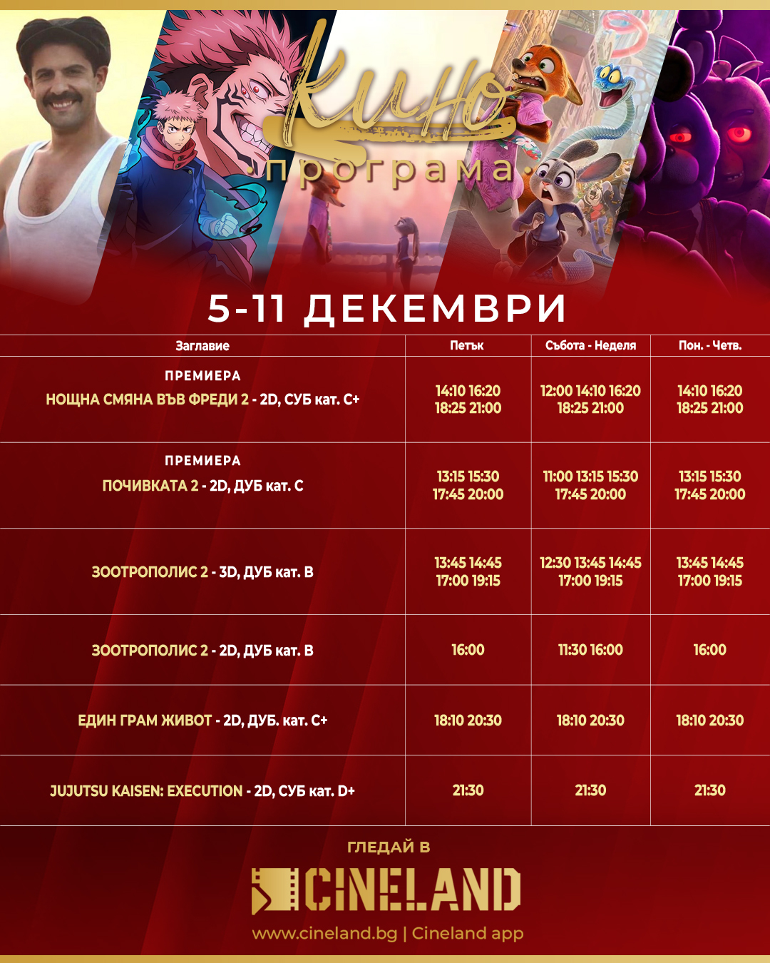 🎥 ���� �������� �Cineland ������' - 05.12 � 11.12.2025 �.
