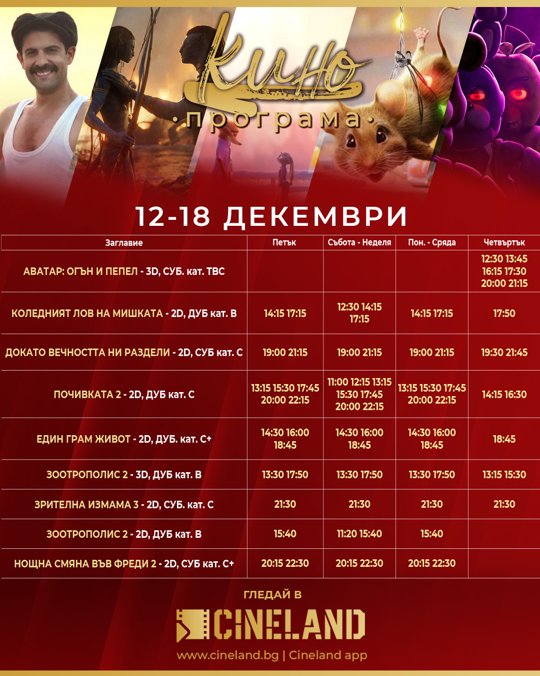 🎥 ���� �������� �CineLand ������ �������' - 12.12 � 18.12.2025 �.