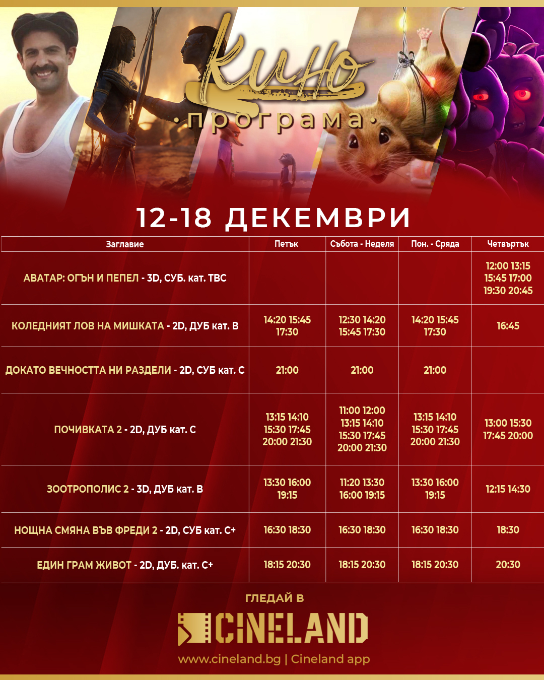 🎥 ���� �������� �CineLand ������' - 12.12 � 18.12.2025 �.