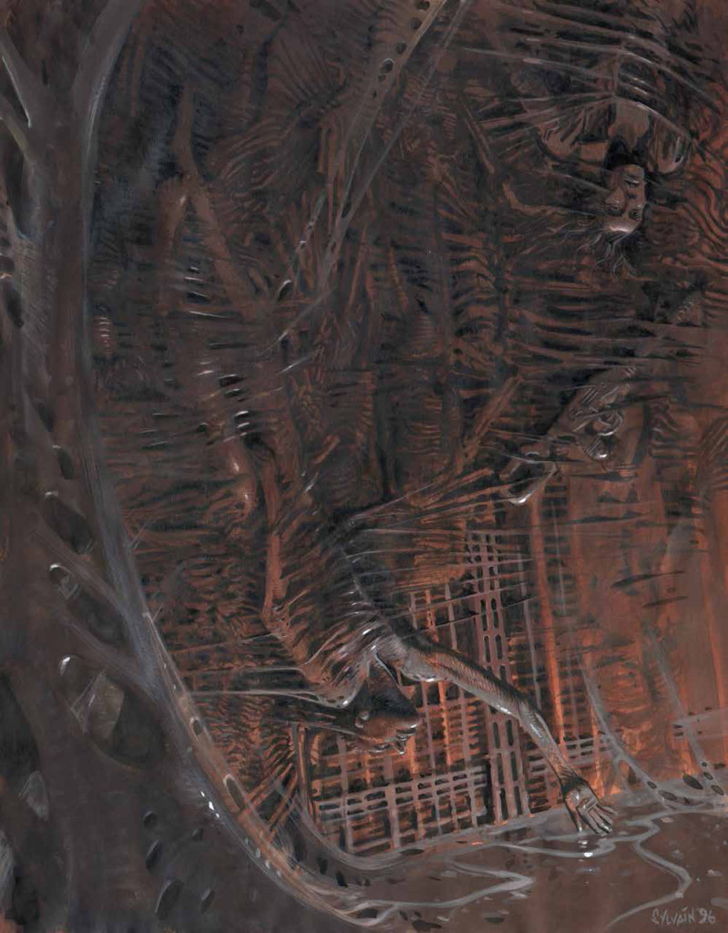             A nightmarish depiction of the alien nest by Sylvain Despretz, from Alien: Resurrection (1997)
