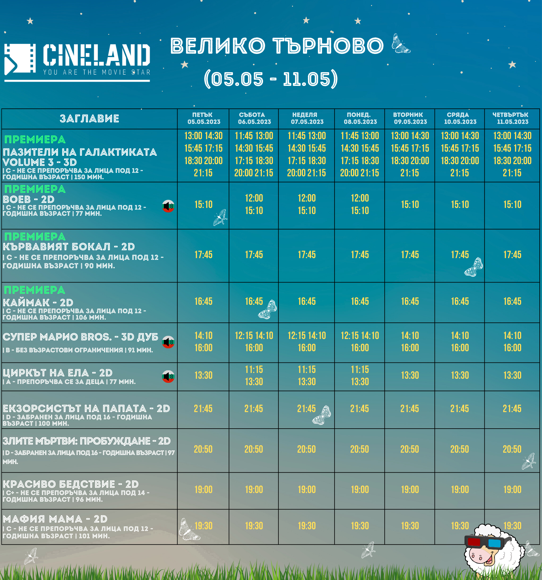 CineLand Велико Търново: Кино програма за периода от 05-11 май 2023